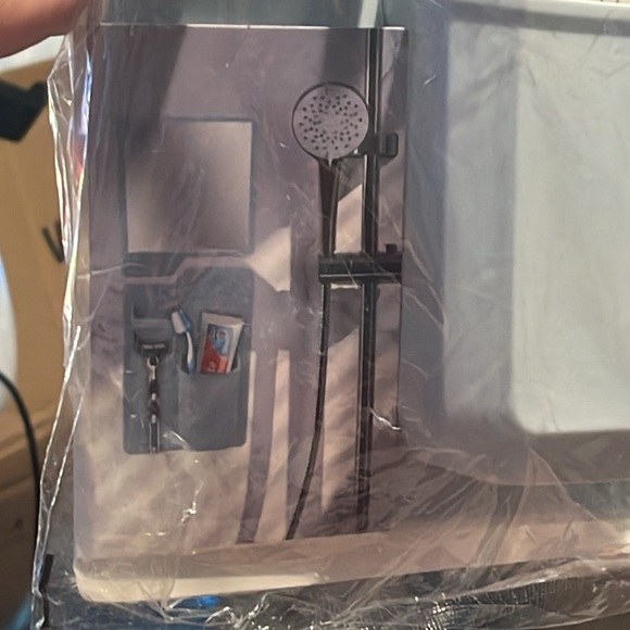 NWOT stick on mirror shower and caddy set - Picture 2 of 2